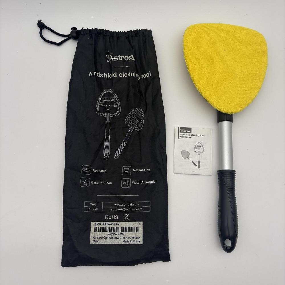 AstroAI Telescoping Windshield Tool Window Microfiber Brush Yellow New Other